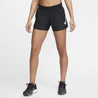 Nike Dri-FIT Swoosh Run Hardloopshorts met halfhoge taille en binnenbroek voor dames - Zwart
