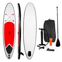Sup Board - Opblaasbaar Paddle Board - Complete Set - 305 X 71 Cm ax. 100kg - Rood/wit