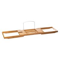 5five Luxe bamboe badplank uitschuifbaar/verstelbaar 70-105 x 22 x 4 cm - Houten plank voor het bad