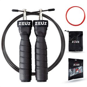 ZEUZ Crossfit & Fitness Springtouw - Verstelbaar peed Rope - Volwassenen r-3 - Zwart