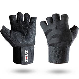 ZEUZ Sport & Fitness Handschoenen Heren & Dames - Krachttraining Artikelen - Gym & Crossfit Training - Zwart aat S