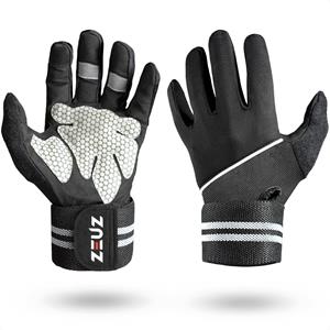 ZEUZ Sport & Fitness Handschoenen Heren & Dames - Krachttraining - Crossfit Gloves - Grijs & Zwart aat L