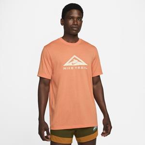 Nike Lauf T-Shirt Dri-FIT Trail - Orange/Weiß