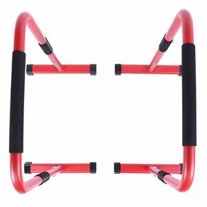 Gorilla Sports Dip Bars Deluxe Rood - Push Up Stand Bar