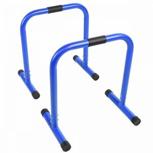 Gorilla Sports Dip Bars - Parallettes - Rubber Handvatten - Blauw - 2 Stuks