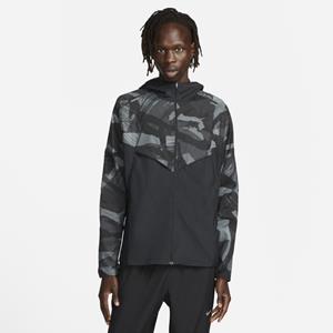 Nike Repel Windrunner Hardloopjack met camouflageprint voor heren - Zwart