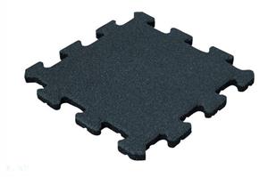 Sporttrader Rubber Tegel - Middenstuk - Puzzelsysteem - 50 x 50 x 2,5 cm - Zwart