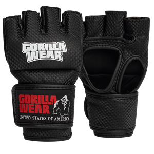 Gorilla Wear Berea MMA Handschoenen (Zonder Duim) - Zwart/Wit - M/L