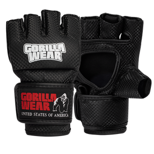 Gorilla Wear Manton MMA Handschoenen (Met Duim) - Zwart/Wit - S/M