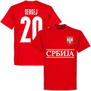 Retake Servië Sergej 20 Team T-Shirt - Rood - Kinderen