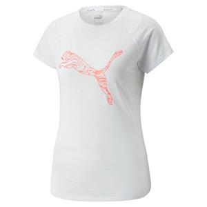 Damen Kurzarm-t-shirt Puma Run Logo Weiß