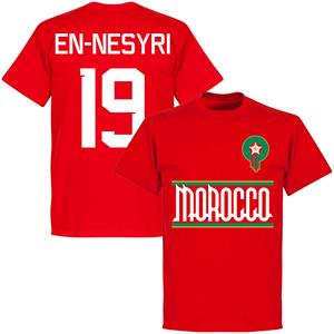 Retake Marokko En-Nesyri 19 Team T-Shirt - Rood - Kinderen
