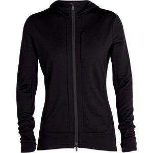 Icebreaker Quantum III LS Zip Hood - Merino Fleecejacke - Damen Black L