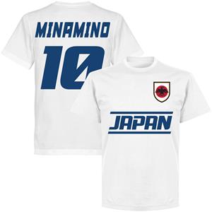 Retake Japan Team Minamino 10 T-Shirt - Wit - Kinderen
