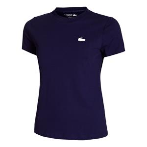 Lacoste Damen Lacoste Sport T-Shirt aus Bio-Baumwolljersey - Navy Blau 
