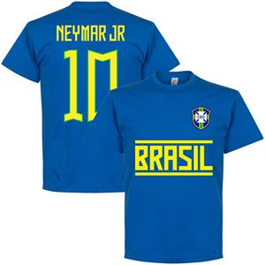 Retake Brazilië Neymar JR 10 Team T-Shirt - Blauw - Kinderen