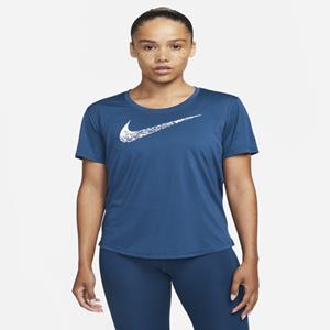 Nike Swoosh Run Hardlooptop met korte mouwen voor dames - Blauw