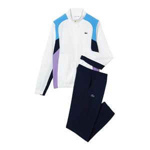 Lacoste Herren Lacoste Sport Tennis-Trainingsanzug mit Colorblock - Weiß / Blau / Navy Blau / Lila / Navy Blau 