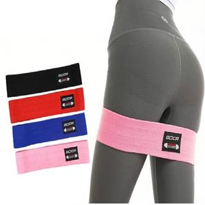 BOER Roze 2st  polyester + latex Silk anti-slip elastische fitness weerstand ring yoga stretch riem maat: M