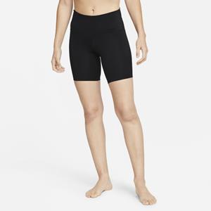 Nike Yoga Shorts (18 cm) met hoge taille voor dames - Zwart