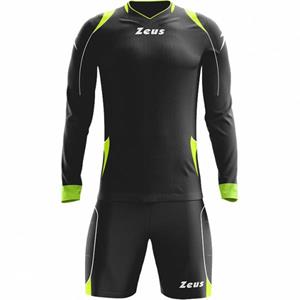 Zeus Paros Keepersset shirt met lange mouwen en shorts Zwart Neon Geel