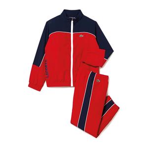 Lacoste Jungen Lacoste Sport Trainingsanzug mit Colourblock - Rot / Navy Blau 