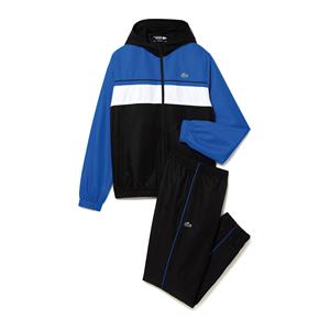 Lacoste Herren Lacoste Sport Trainingsanzug mit Colourblock - Blau / Weiß / Schwarz 