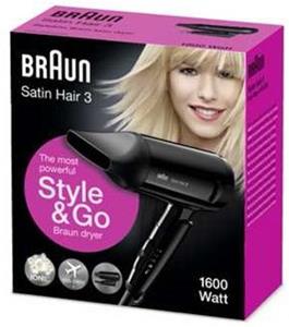 Braun HD350 Satin-Hair 3 Style&Go Haardroger Zwart
