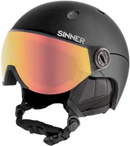 Sinner Titan Visor skihelm - Zwart - Oranje lens - 52-54 cm