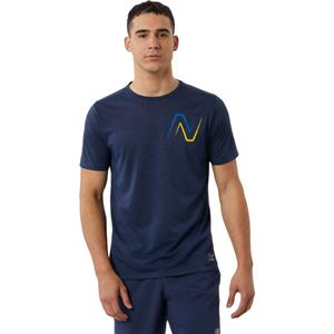 New Balance Graphic Impact Run SS - T-Shirt - Herren Blue L