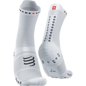 Hohe Socken Unisex COMPRESSPORT - Pro Racing Socks V4.0 Run High XU00046B_010 White/Lloy
