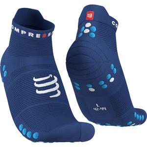 Hohe Socken Unisex COMPRESSPORT - Pro Racing Socks V4.0 Run Low XU00047B_533 Sodalite/Fluo Blue