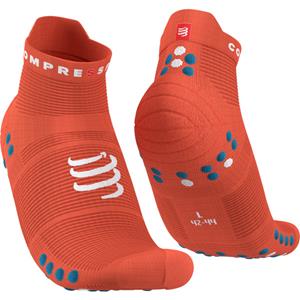 Hohe Socken Unisex COMPRESSPORT - Pro Racing Socks V4.0 Run Low XU00047B_410 Orangeade/Fjord Blue