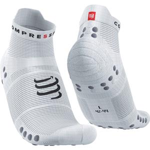 Hohe Socken Unisex COMPRESSPORT - Pro Racing Socks V4.0 Run Low XU00047B_010 White/Alloy