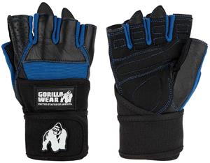 Gorilla Wear Dallas Wrist Wrap Handschoenen - Fitness Handschoenen - Zwart / Blauw - S