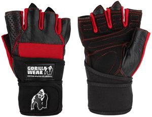 Gorilla Wear Dallas Wrist Wrap Handschoenen - Fitness Handschoenen - Zwart / Rood - S