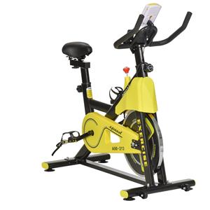 HOMCOM Fahrradtrainer höhenverstellbarer Heimtrainer Fitnessfahrrad Rollentrainer mit Riemenantrieb LCD-Display Stahl ABS  50x100x101-113 cm