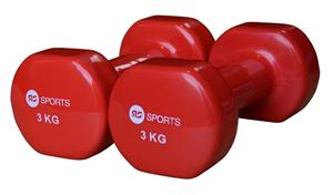 RS Sports Vinyl dumbells 2 x 3.0 kg