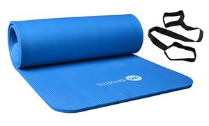 RS Sports Fitnessmat / trainingsmat NBR  l blauw l 180 x 60 x 1,5 cm