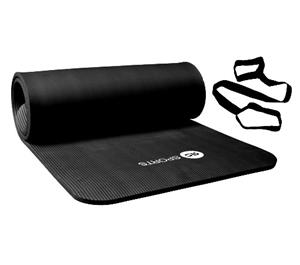 RS Sports Fitnessmat / trainingsmat NBR  l zwart l 180 x 60 x 1,5 cm