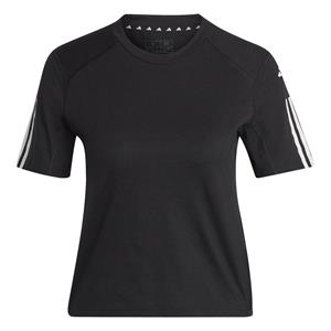 adidas Train Essentials Train Cotton 3-Streifen Crop T-Shirt Schwarz