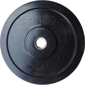 Sport-Thieme Halterschijf Bumper Plate, zwart, 20 kg