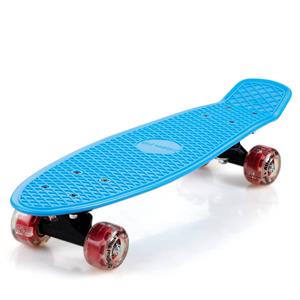 Spielwerk Retro Skateboard Blau/Rot mit LED
