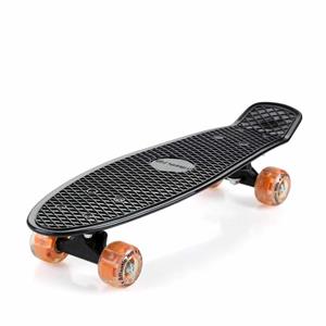 Spielwerk Retro Skateboard Schwarz/Orange mit LED
