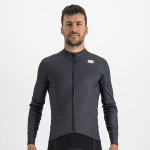 Sportful Checkmate Thermal Jersey Black Galaxy Blue Cedar L