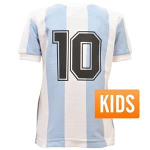 Sportus.nl Argentinie Retro Voetbalshirt W.K. 1986 + Nummer 10 - Kinderen
