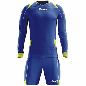 Zeus Paros Keepersset shirt met lange mouwen en shorts blauw neon geel
