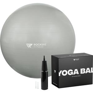 ROCKERZ FITNESS  Yoga Bal Inclusief Pomp - Pilates Bal - Fitness Bal - Zwangerschapsbal - 90 Cm - Kleur: Grijs