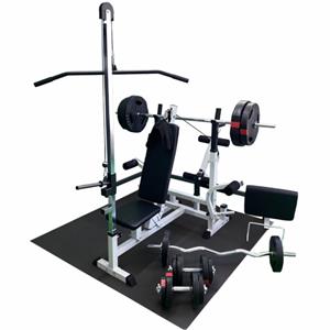 Gorilla Sports Fitnessbank Wit Met Gewichten 100 Kg at Pulley - Puzzelmat -