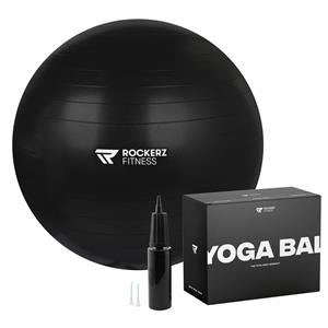 Merkloos Fitness Bal - Yoga Bal - Gymbal - Zitbal - 90 Cm - Kleur: Zwart
